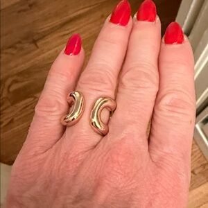 Polished Gold Open Sculptural Ring - Women's Jewelry